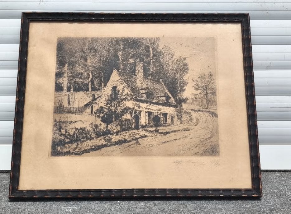 Eau forte maison signe Alfred bastien, Enlèvement ou Envoi