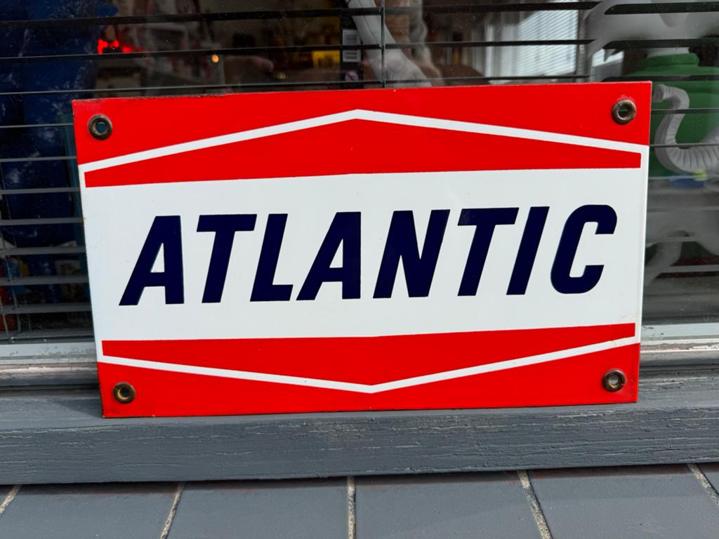 ATLANTIC emaille reclamebord, Antiek en Kunst, Antiek | Email, Ophalen of Verzenden