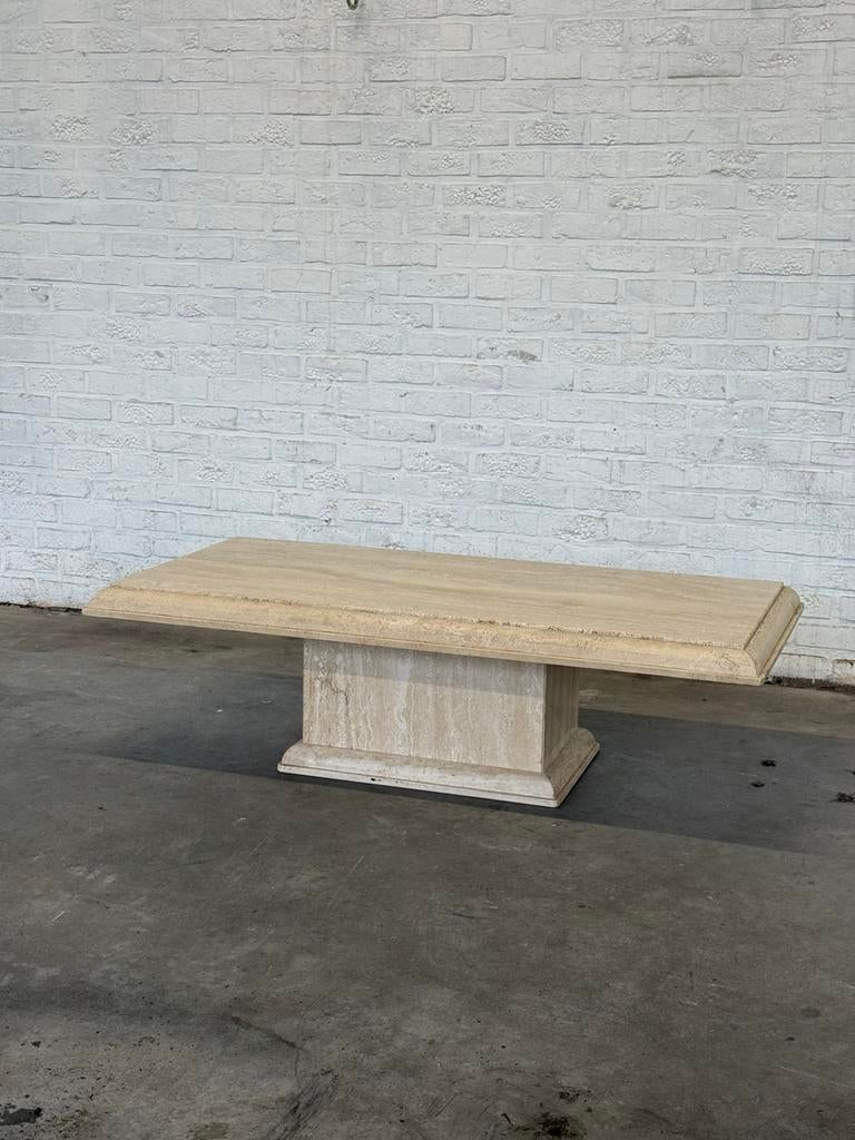 Table basse en travertin – style italien vintage, Enlèvement