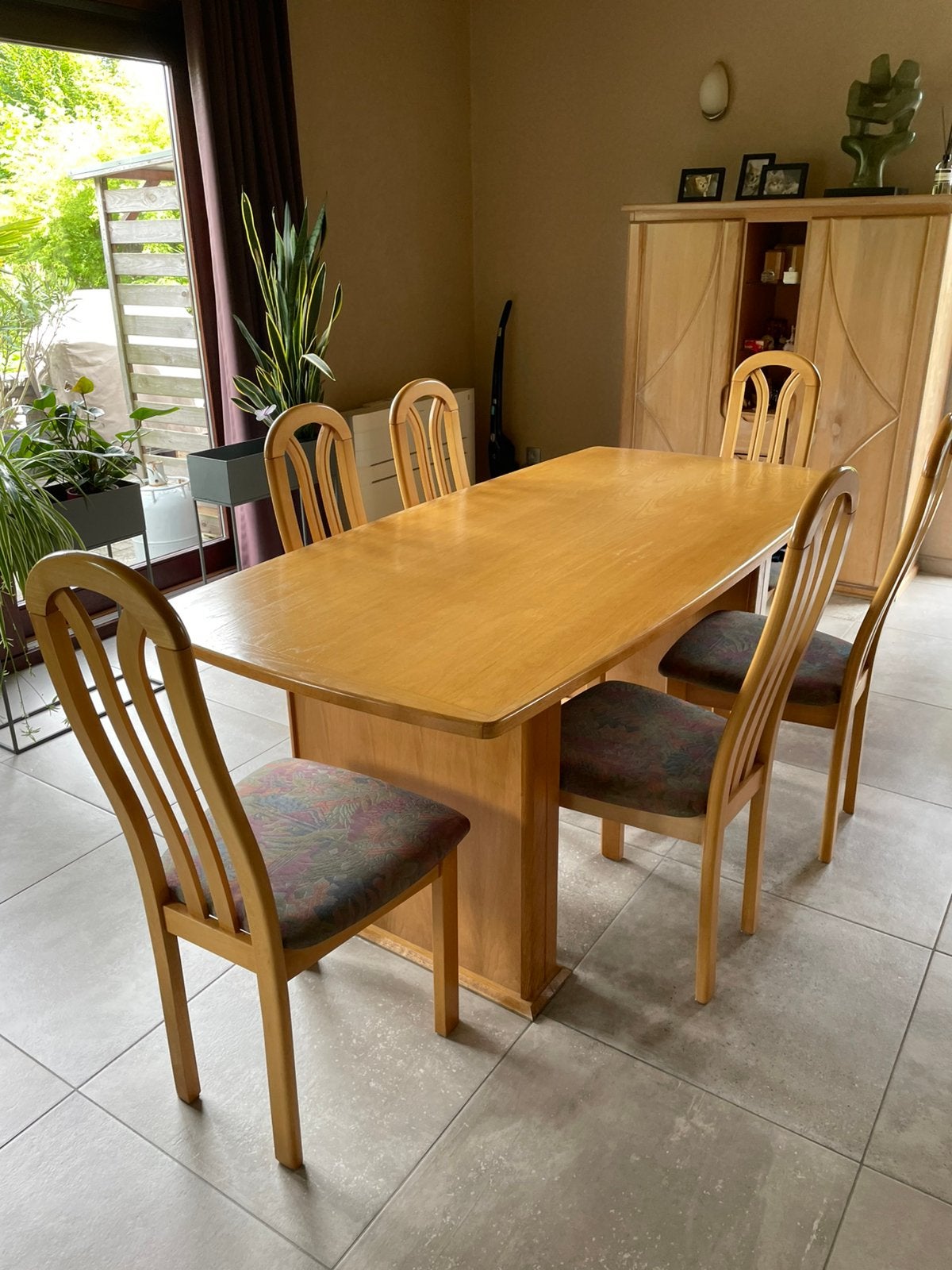 Massief eiken eetplaats, Ophalen, Gebruikt, Klassiek modern, 4 tot 6 stoelen