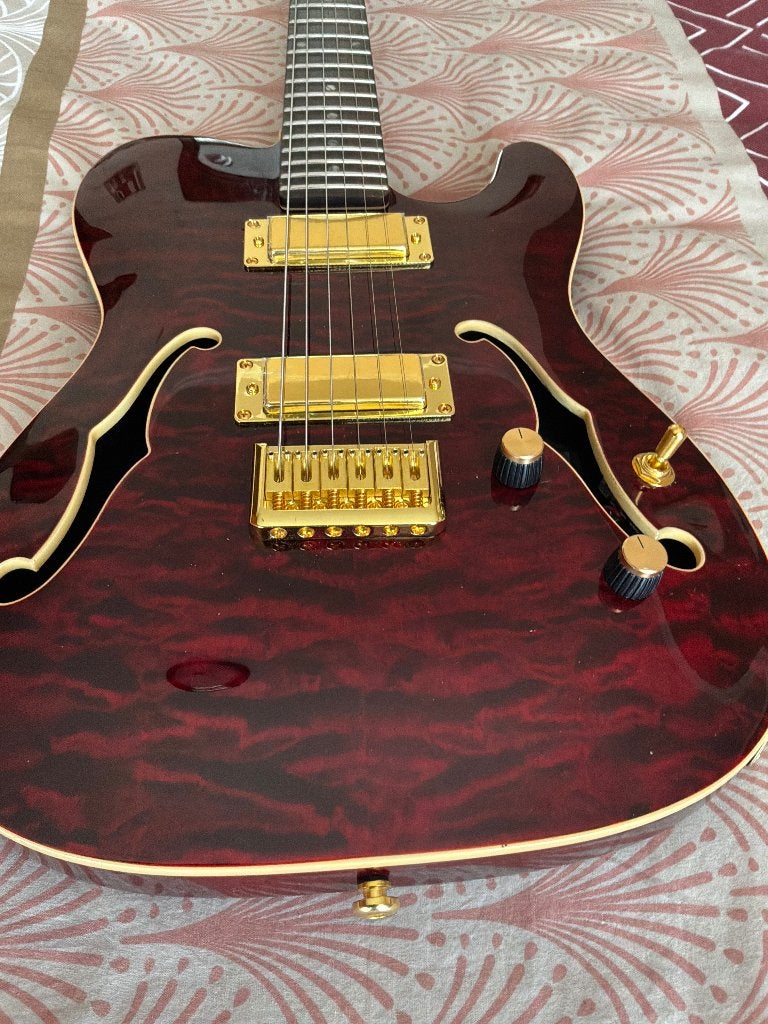 Guitar electric new never used 2 mini humbuckers, Musique & Instruments, Enlèvement, Neuf, Hollow body