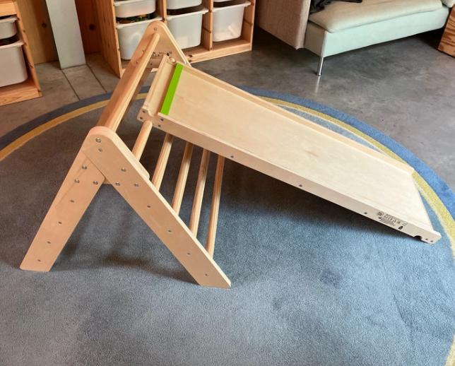 Klimrek met glijbaan, Ophalen, Gebruikt