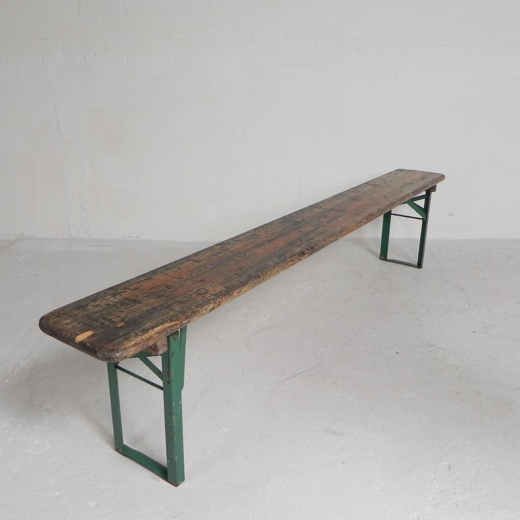 Klapbank, bank inklapbaar voor terras, 216 cm lang, jaren 60, Ophalen of Verzenden