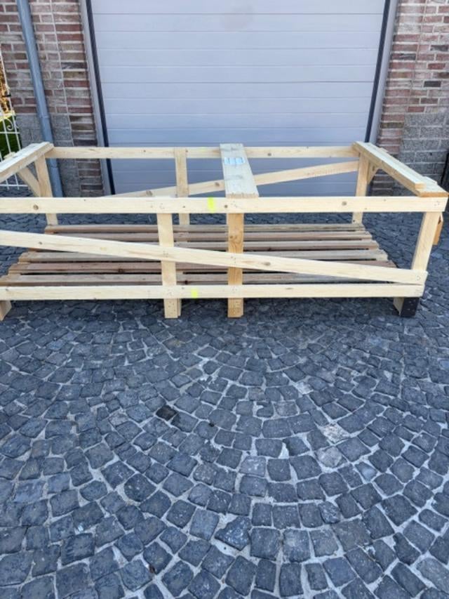 Gratis af te halen: grote houten palet. Planken herbruikt., Diversen, Rommelmarktspullen, Nieuw, Ophalen