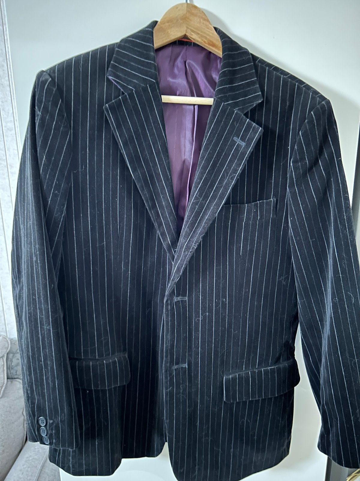 Chique Gestreepte blazer in velvet, merk Matinique, maat 48, Kleding | Heren, Kostuums en vesten, Ophalen of Verzenden, Zo goed als nieuw