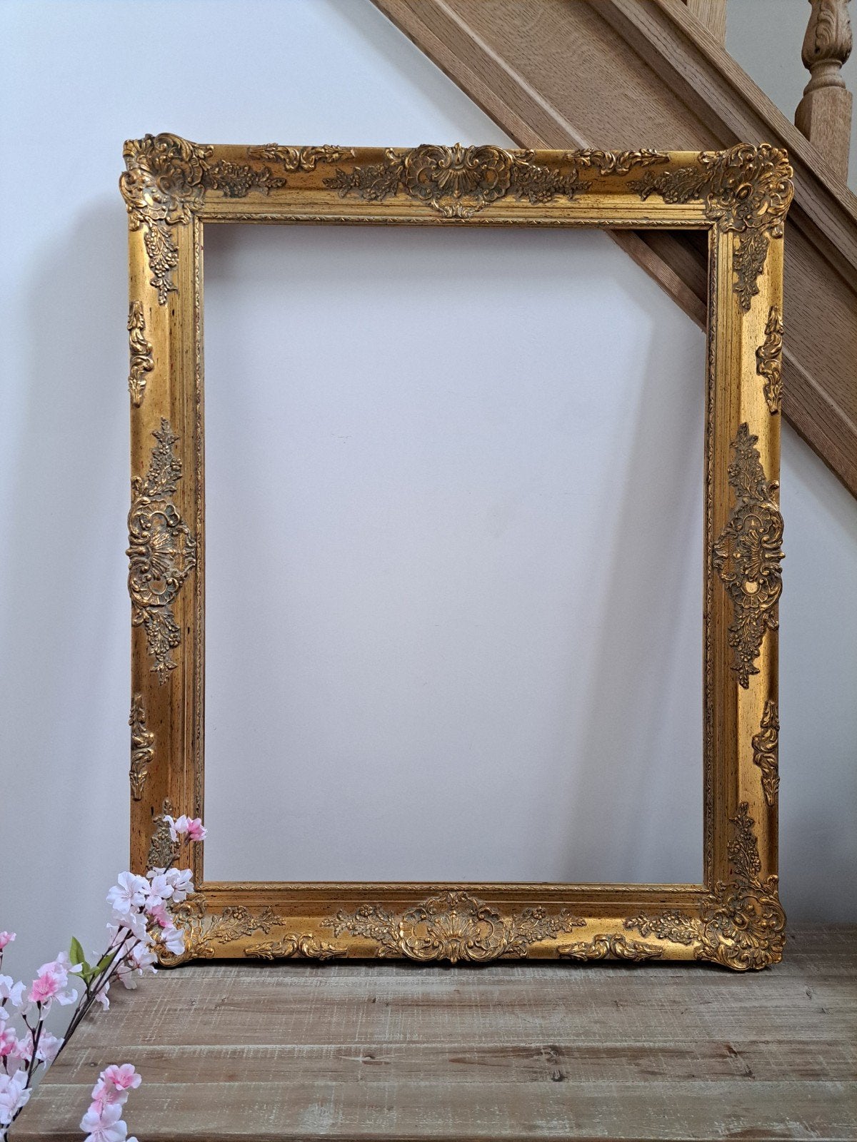 Grote goudkleurige baroklijst, Ophalen, 103 cm, Fotolijst, Goud