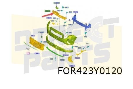 Ford Transit Courier (1/24-) voorbumperabsorber Origineel! 2, -, -, Nieuw, Ford