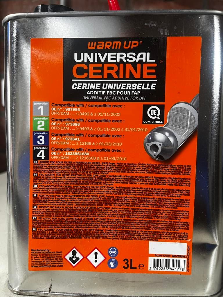 Cérine universelle Warm Up 3L pour FAP (neuve !), Enlèvement