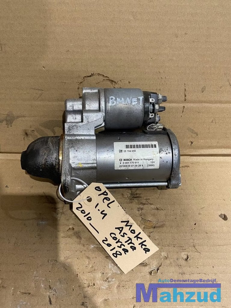 OPEL MOKKA 1.4 TURBO B14NET Startmotor 25194650, Opel Automobile GmbH, Opel, Bahnhofsplatz 1
65423  Russelsheim am Main, DE, Kontakt@opel-infoservice.de
