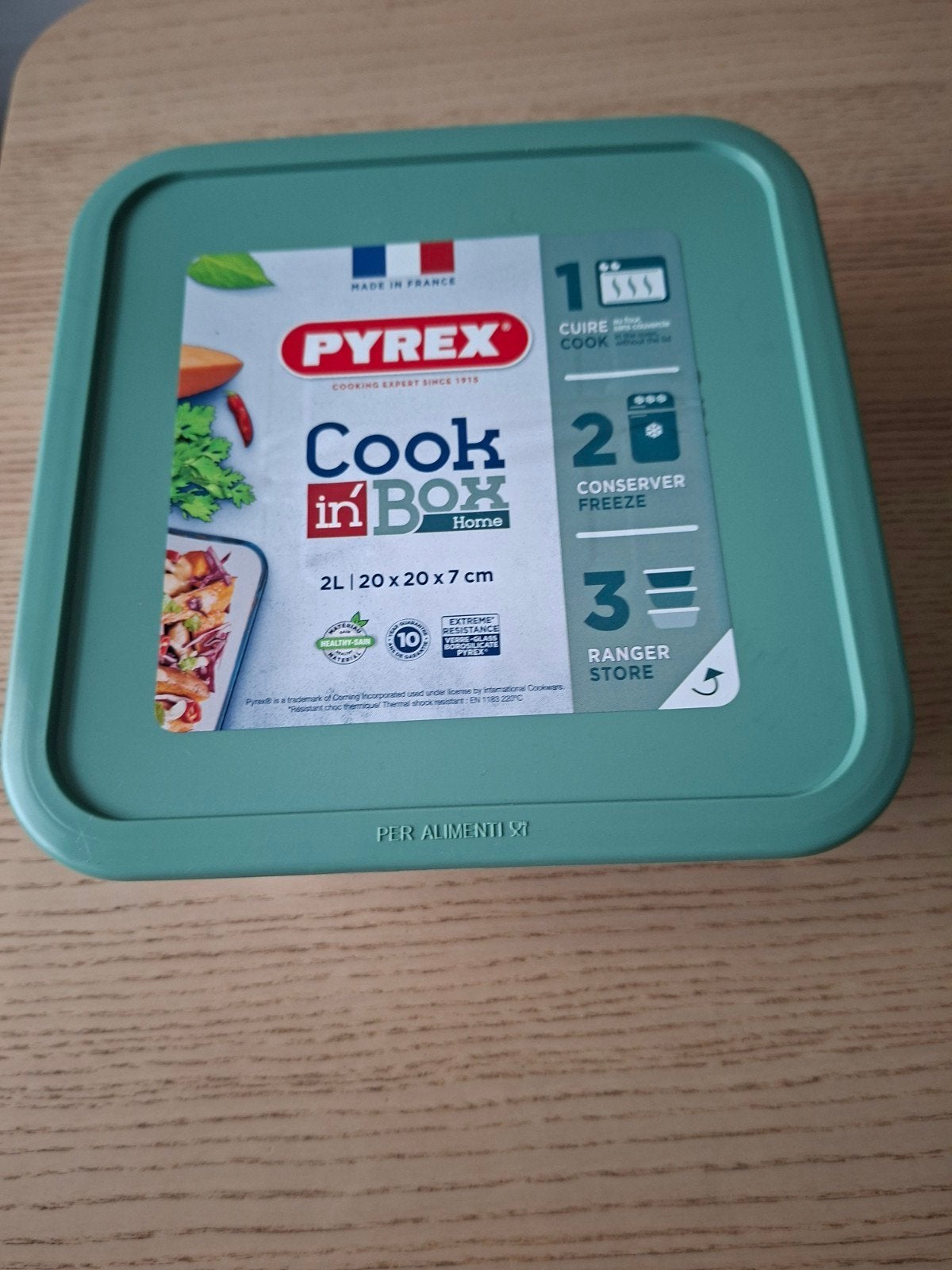 Boîte de cuisson en pyrex 2L, 20 x 20 x 7 cm, Enlèvement, Verre