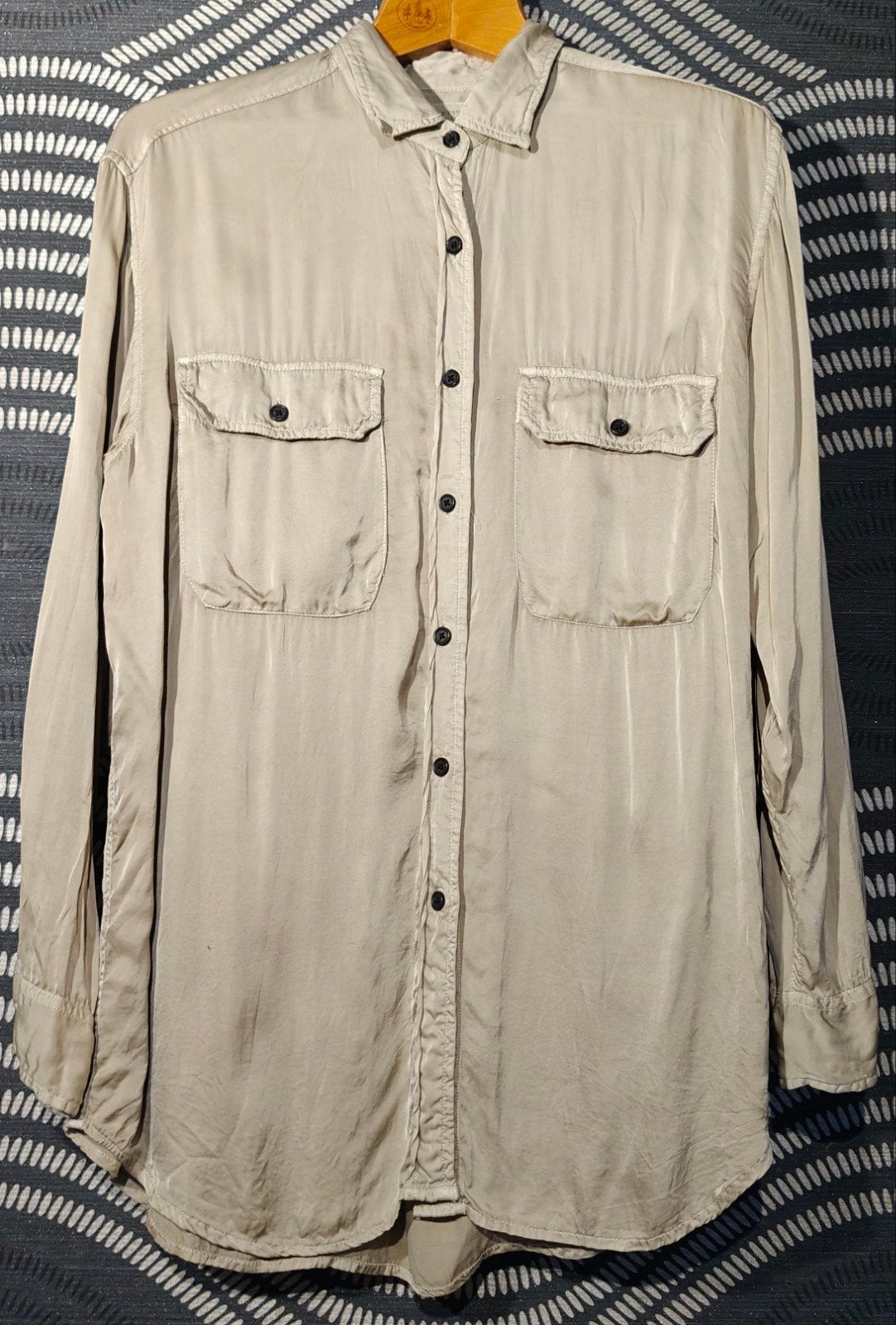 Chemise fluide 100% viscose beige sable Denim & Supply Ralph, Polo Ralph Lauren, Enlèvement ou Envoi, Comme neuf, Taille 36 (S)