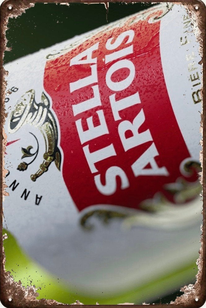 Metalen reclamebord Stella Artois 4 - retro vintage mancave, Ophalen of Verzenden, Nieuw, Reclamebord, Plaat of Schild, Stella Artois