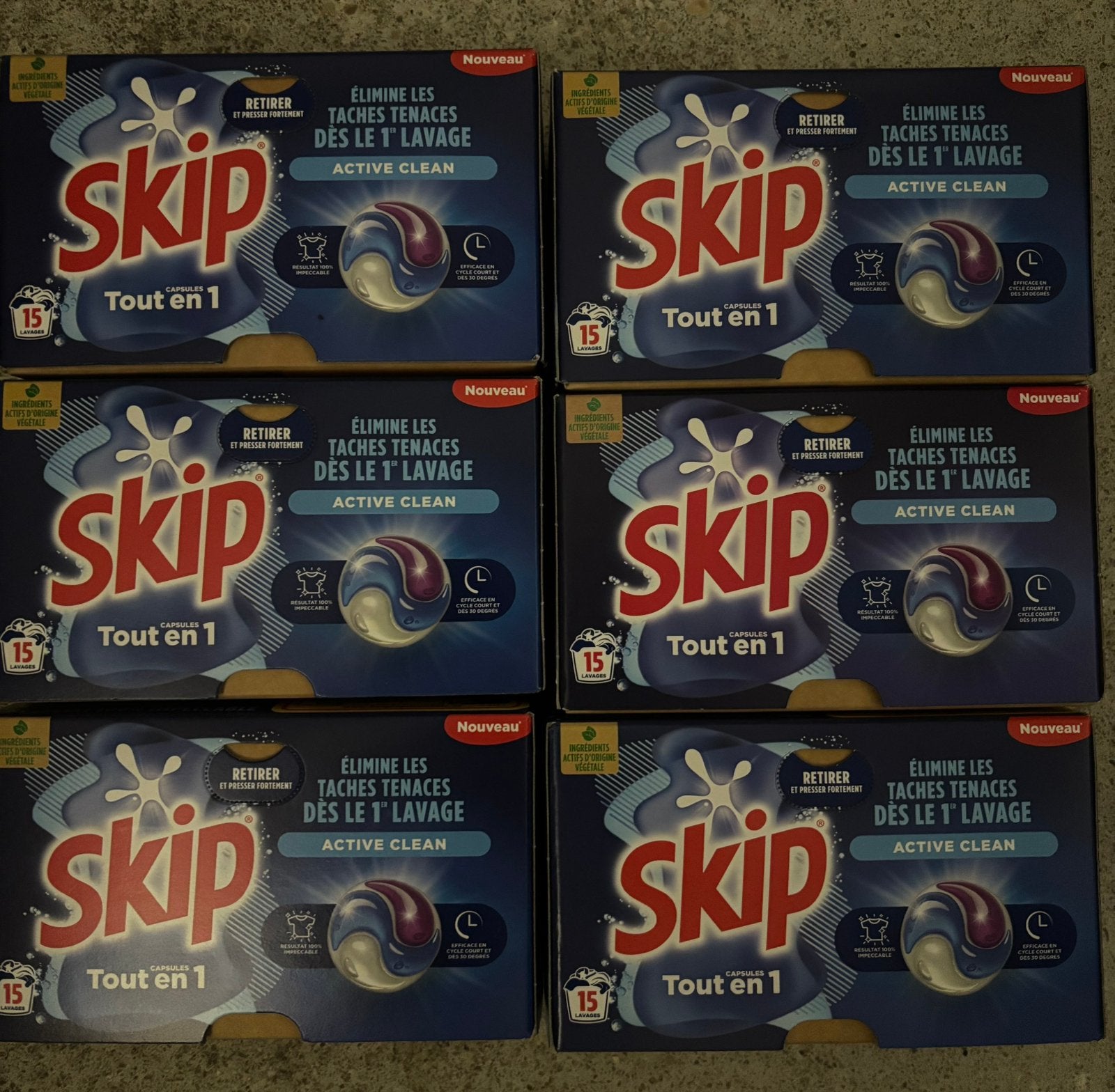 6 boites lessives skip pods neuf, Maison & Meubles, Produits de nettoyage, Envoi