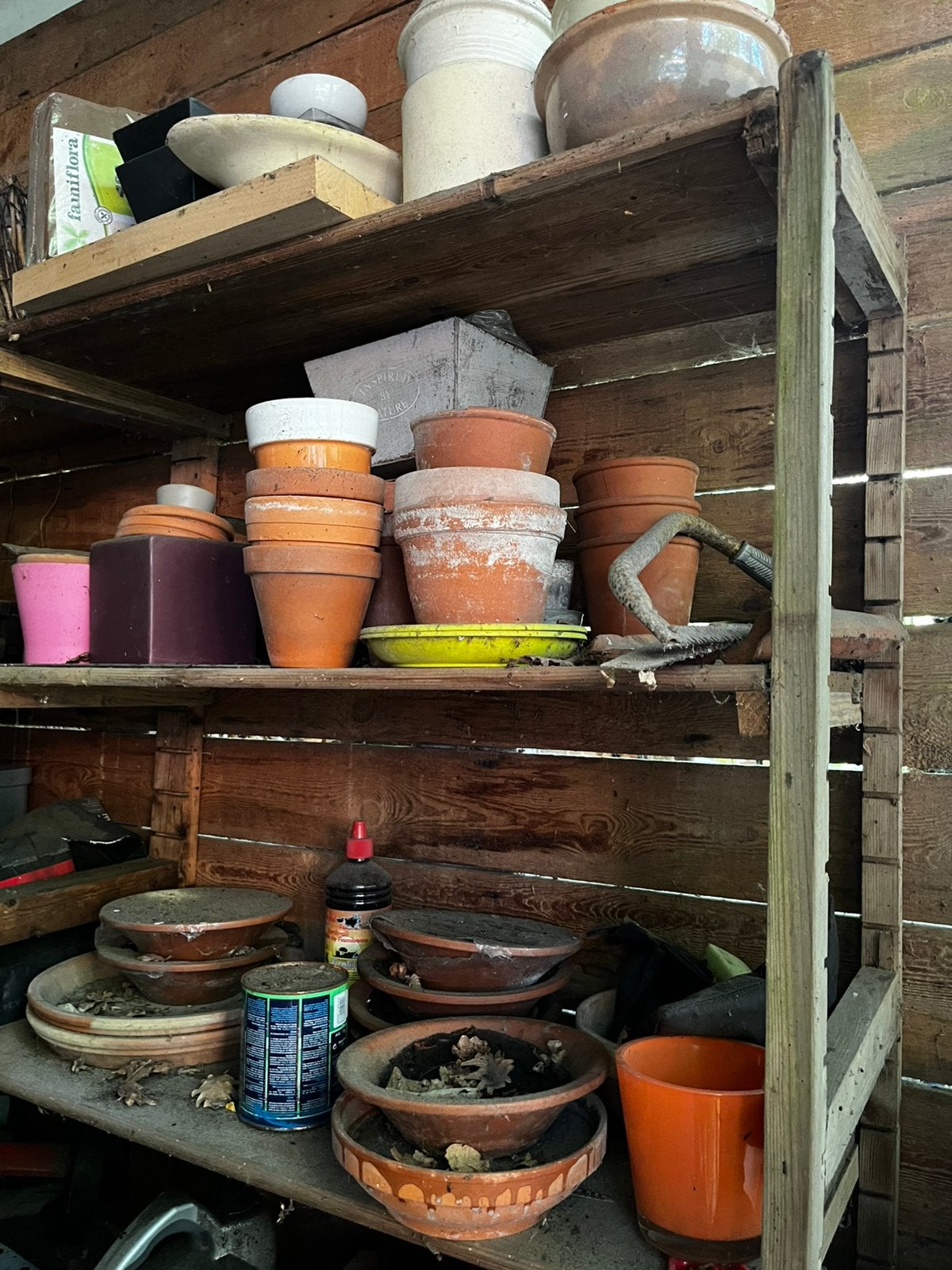 Pots de fleurs en terre cuite et verre, Jardin & Terrasse, Enlèvement, Comme neuf, Terracotta