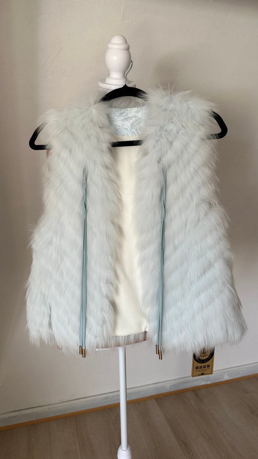 Echt bont mouwloos jas, Ophalen of Verzenden, Nieuw, Maat 36 (S), Blauw