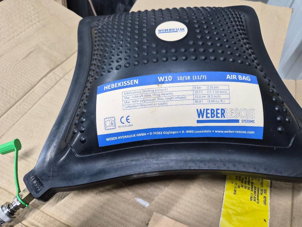 Coussin gonflable Weber 10 tonnes, Enlèvement