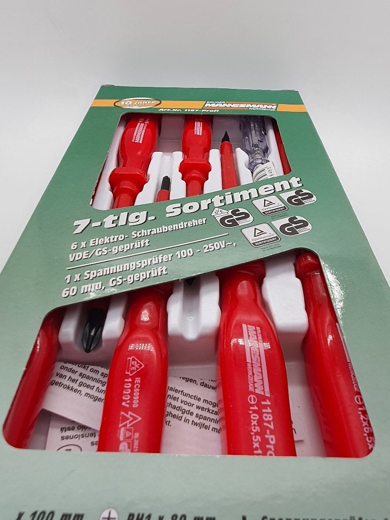 Mannesman schroevendraaierset Elektro 7-delig, Bricolage & Construction, Enlèvement ou Envoi, Neuf, Tournevis, Autres marques