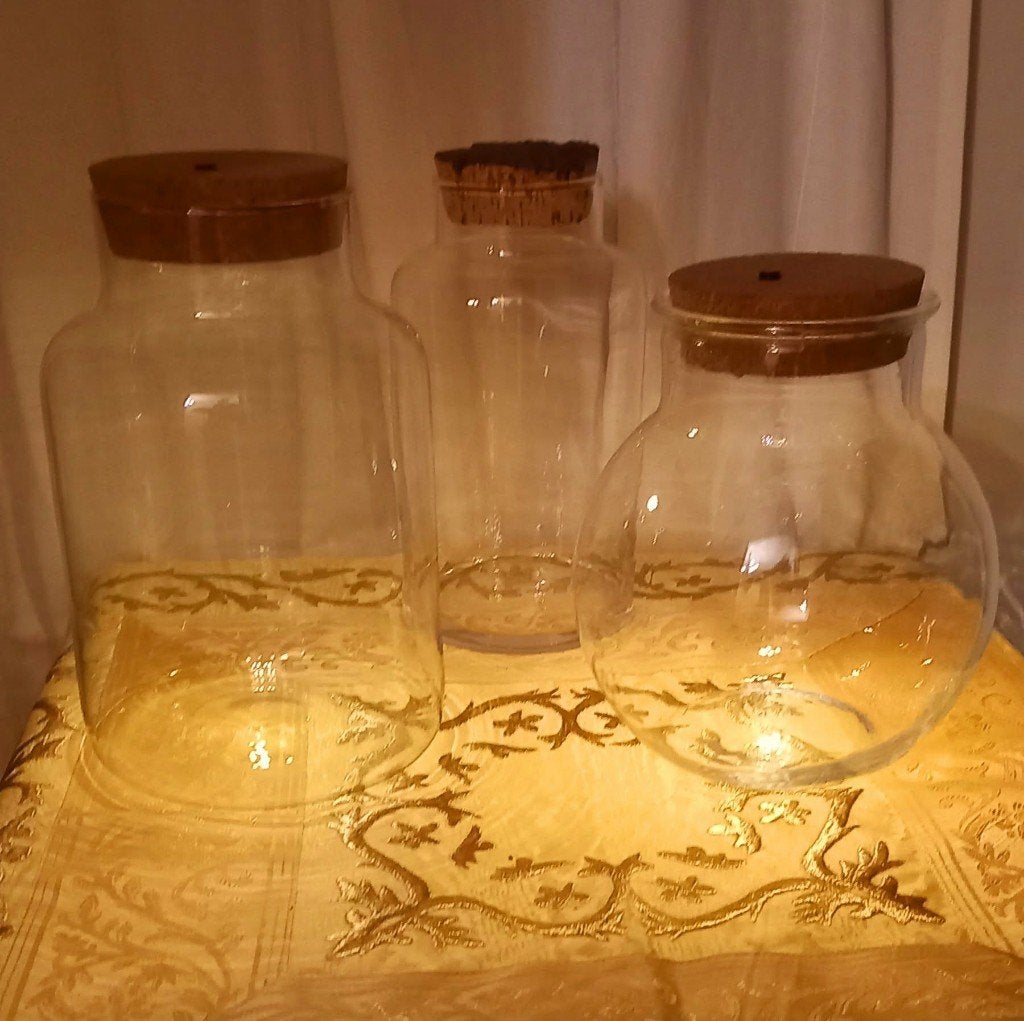 LOT DE 3 GRANDS POTS EN VERRE, Enlèvement, Utilisé, Verre
