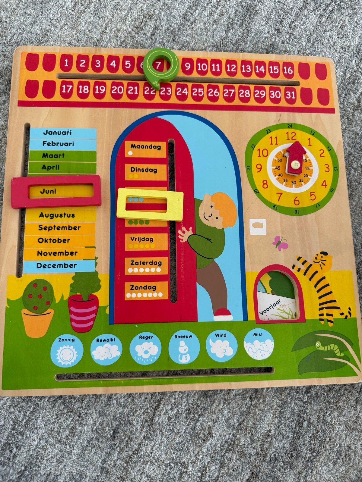 Weekplanner hout - kleuters, Kinderen en Baby's, Ophalen, Zo goed als nieuw