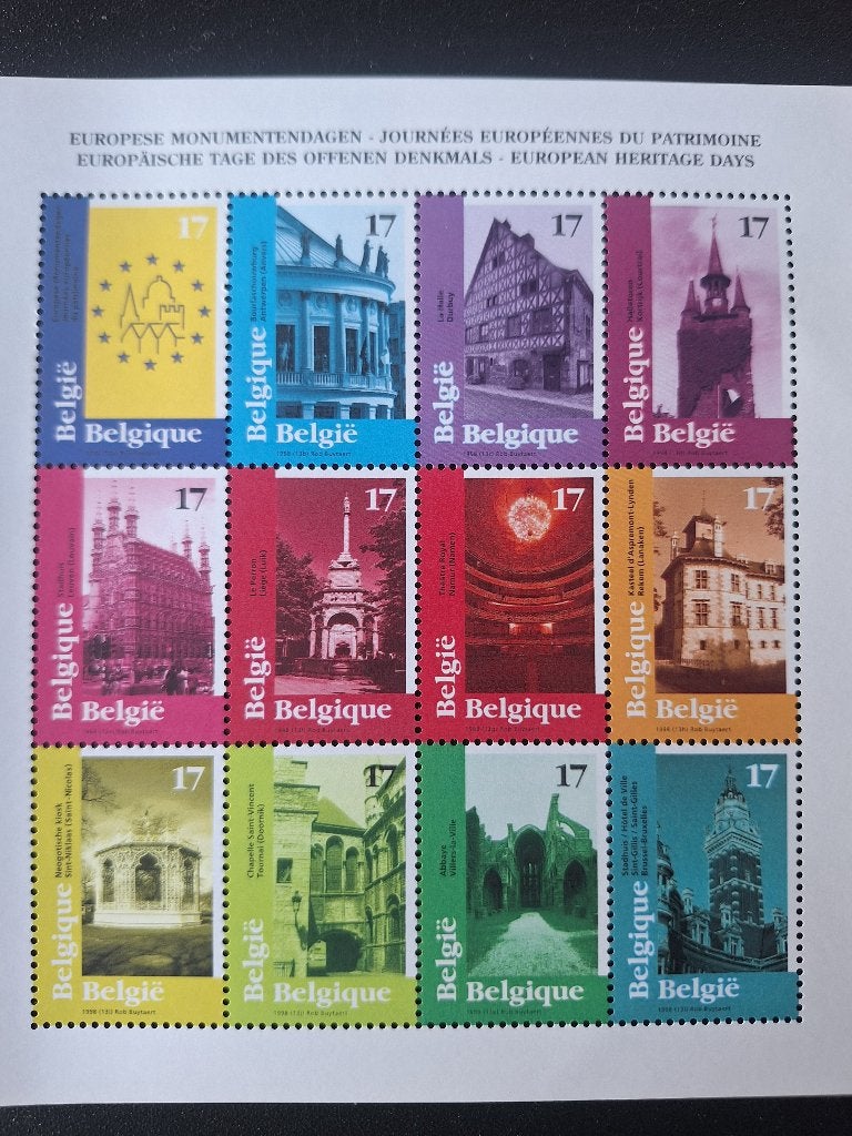 Blok 77 - jaar 1998 - 2763-2774 - Europese monumentendag, Ophalen, Europa, Postfris, Postfris