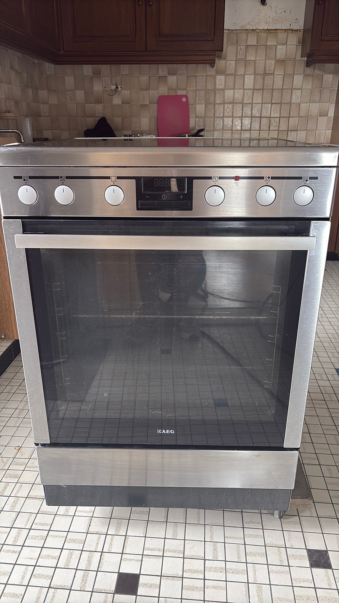 AEG oven + keramisch fornuis in goede staat, Ophalen, Gebruikt, Minder dan 85 cm, Keramisch