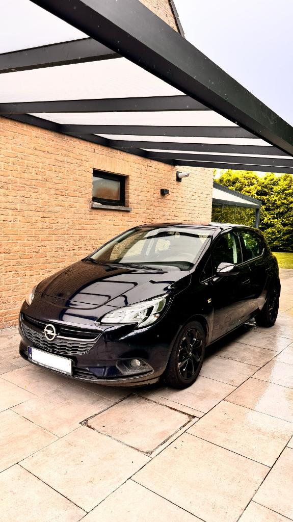 Donkerblauwe Opel Corsa E - 2019, Auto's, Opel, Stof, 4 cilinders, Blauw, Particulier