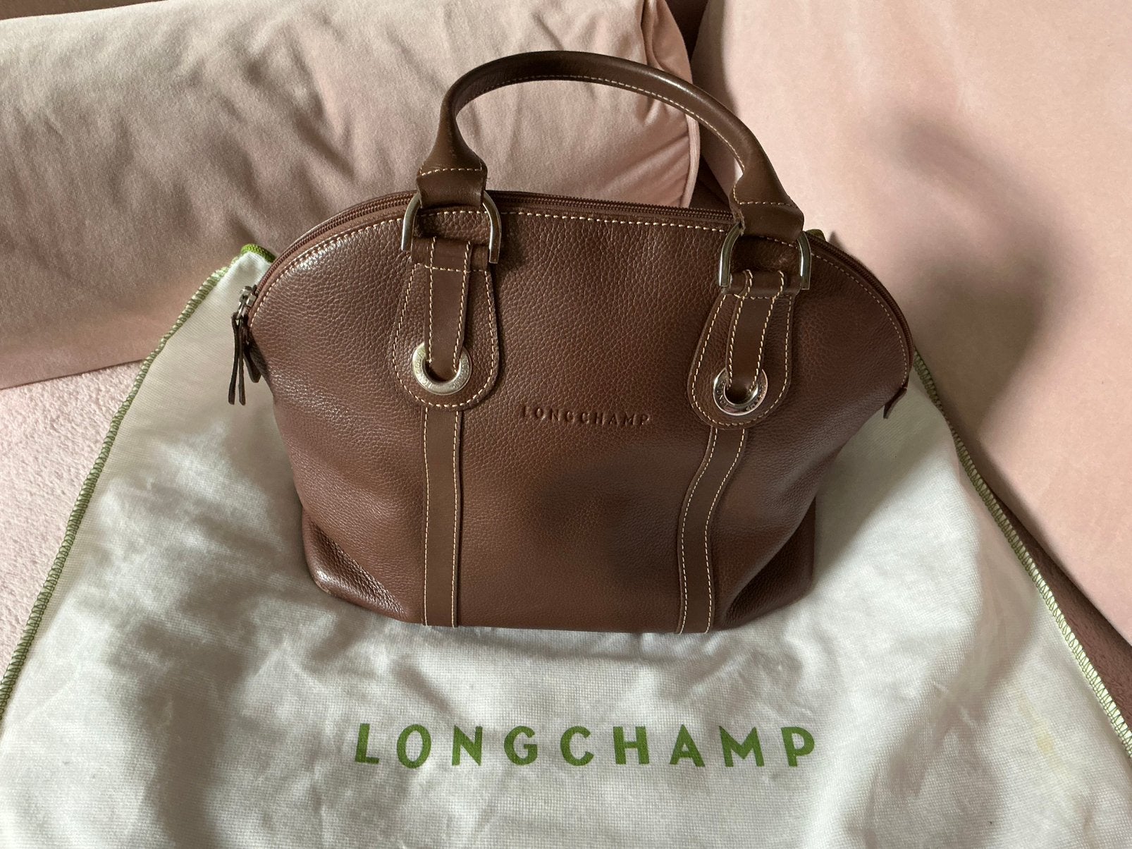 Sac à main en cuir Longchamp, Enlèvement ou Envoi, Utilisé, Brun, Sac à main