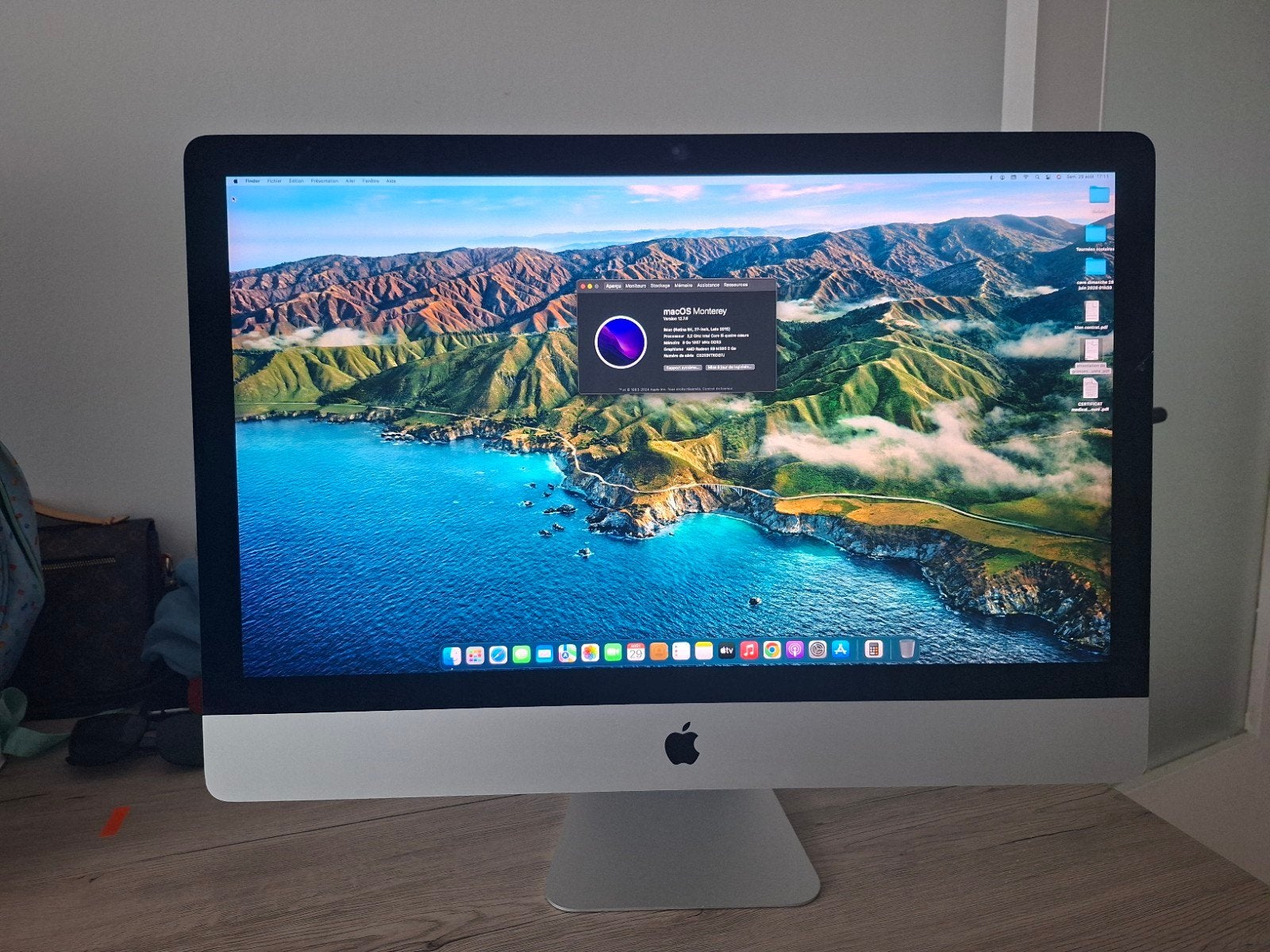 imac 27 retina 5k 2015, Informatique & Logiciels, Apple Desktops, Enlèvement, 8 GB, IMac, HDD