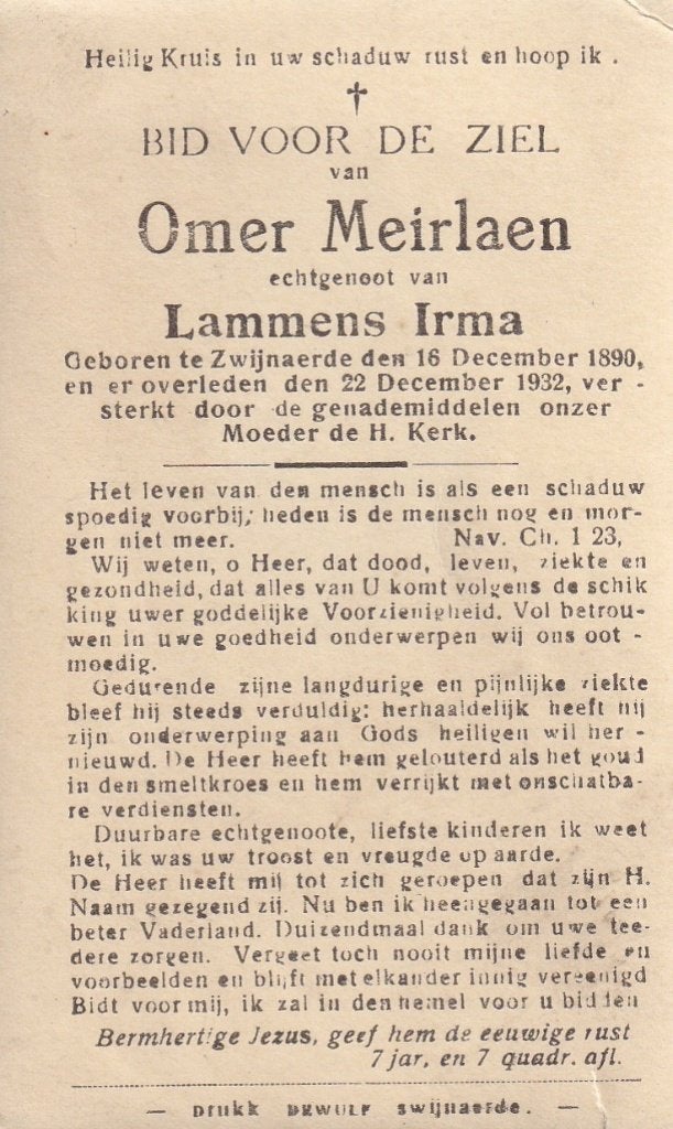 21 / B P FOTO MEIRLAEN O ZWIJNAARDE 1890 - 1932, Collections, Images pieuses & Faire-part, Enlèvement ou Envoi, Image pieuse