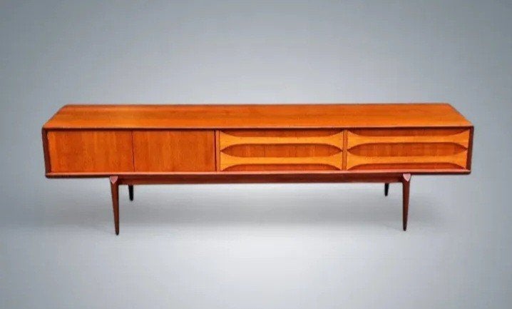 Dressoir Vintage lowboard Oswald Vermaercke V-form jaren 60, Ophalen