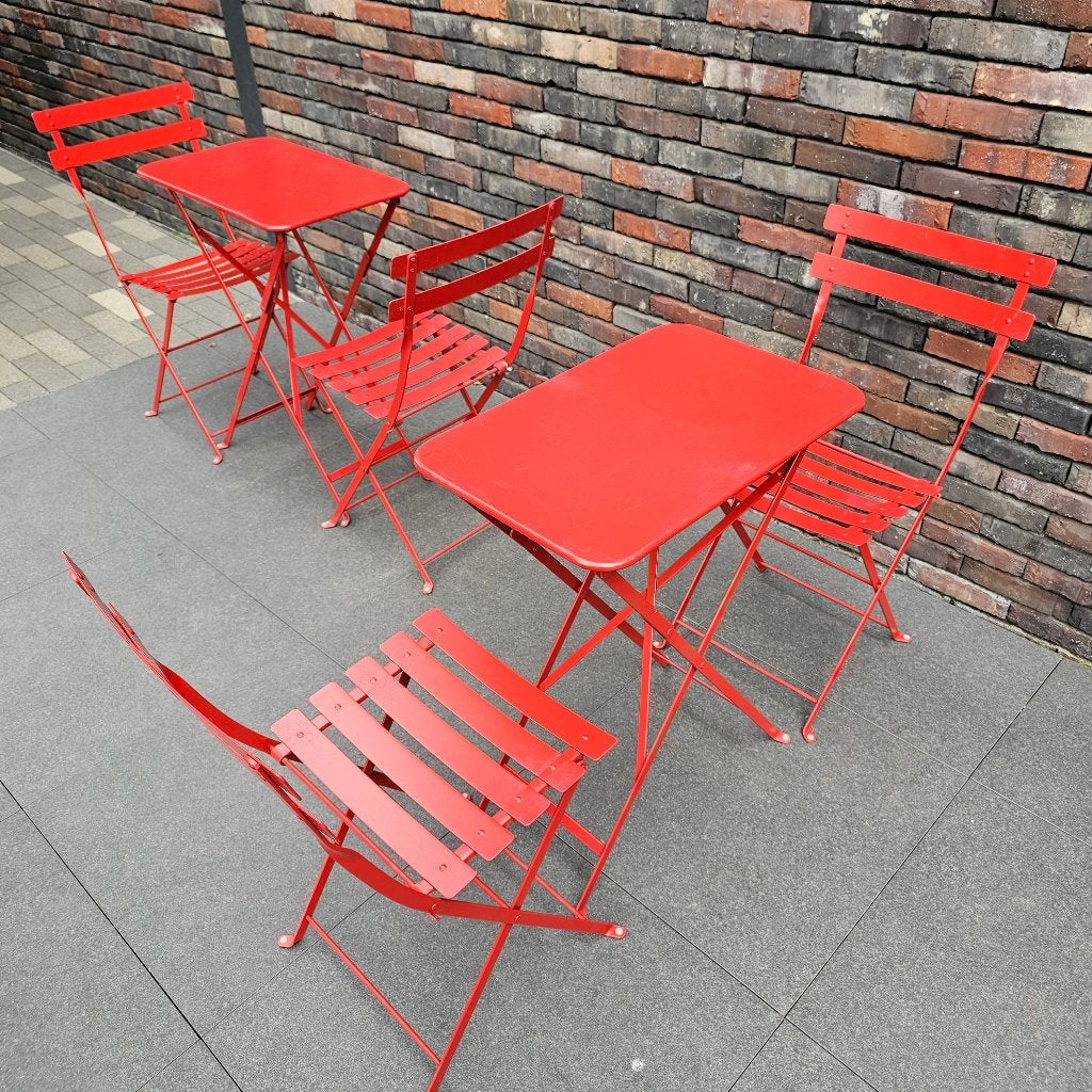 Mobilier de bistro FERMOB: 14 chaises + 7 tables pliantes //, Jardin & Terrasse, Chaise, Salons de jardin, Utilisé, Autres matériaux