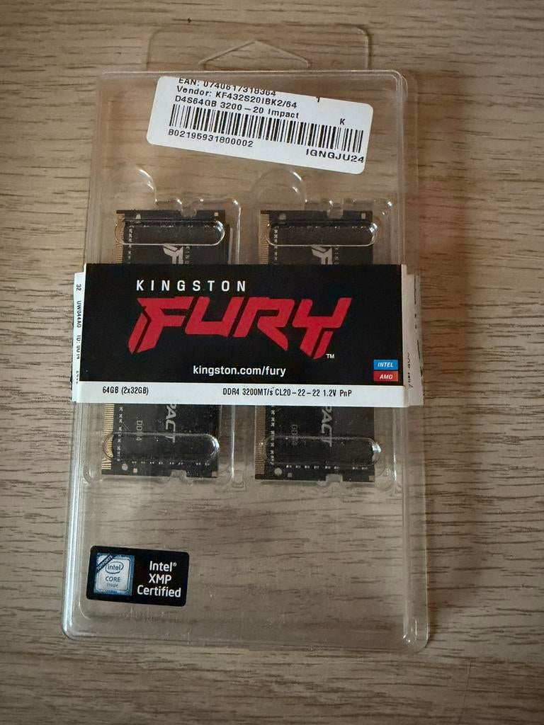 Kingston Fury 64GB DDR4 3200 SODIMM, Computers en Software, RAM geheugen, Ophalen, Zo goed als nieuw, DDR4, Laptop