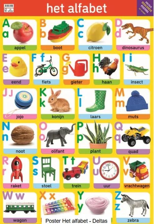 Grote educatieve poster ABC Alfabet DELTAS, Ophalen, Zo goed als nieuw, Taal en Lezen