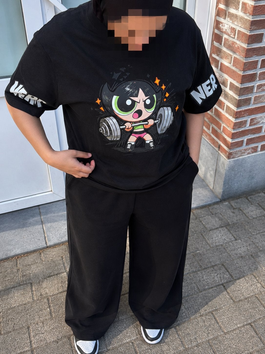 T-shirt oversize noir imprimé Powerpuff Girls  streetwear, Kleding | Dames, Homewear, Verzenden, Zo goed als nieuw, Zwart
