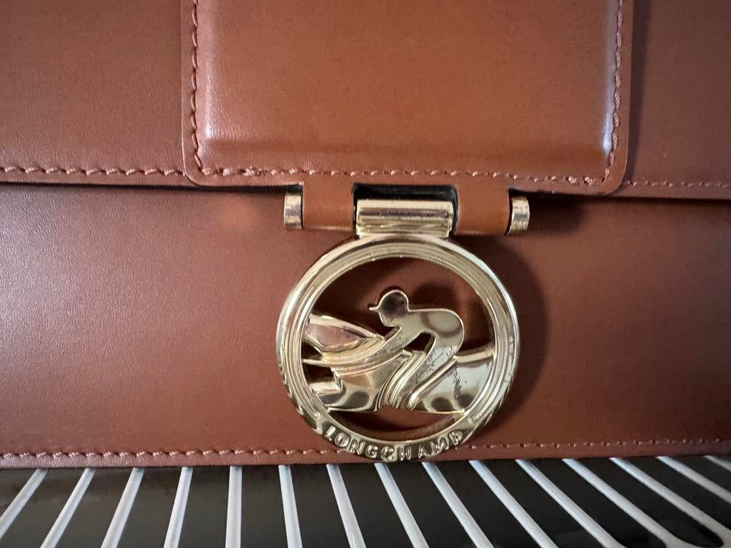 Sac Longchamp, Enlèvement ou Envoi, Comme neuf, Brun, Sac à bandoulière