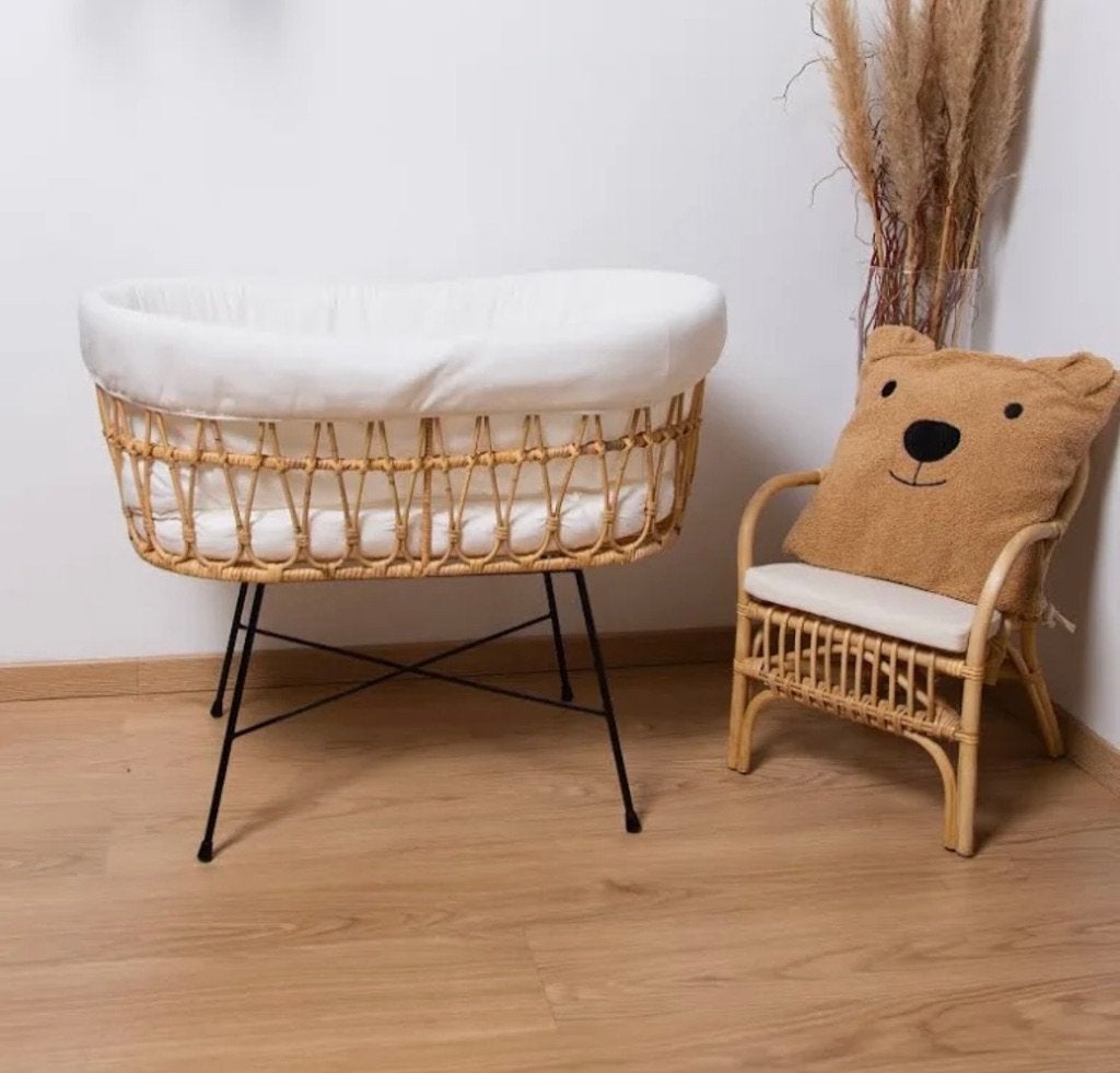 Berceau en rotin Childhome avec rembourrage et matelas, Enlèvement, Comme neuf, Berceau