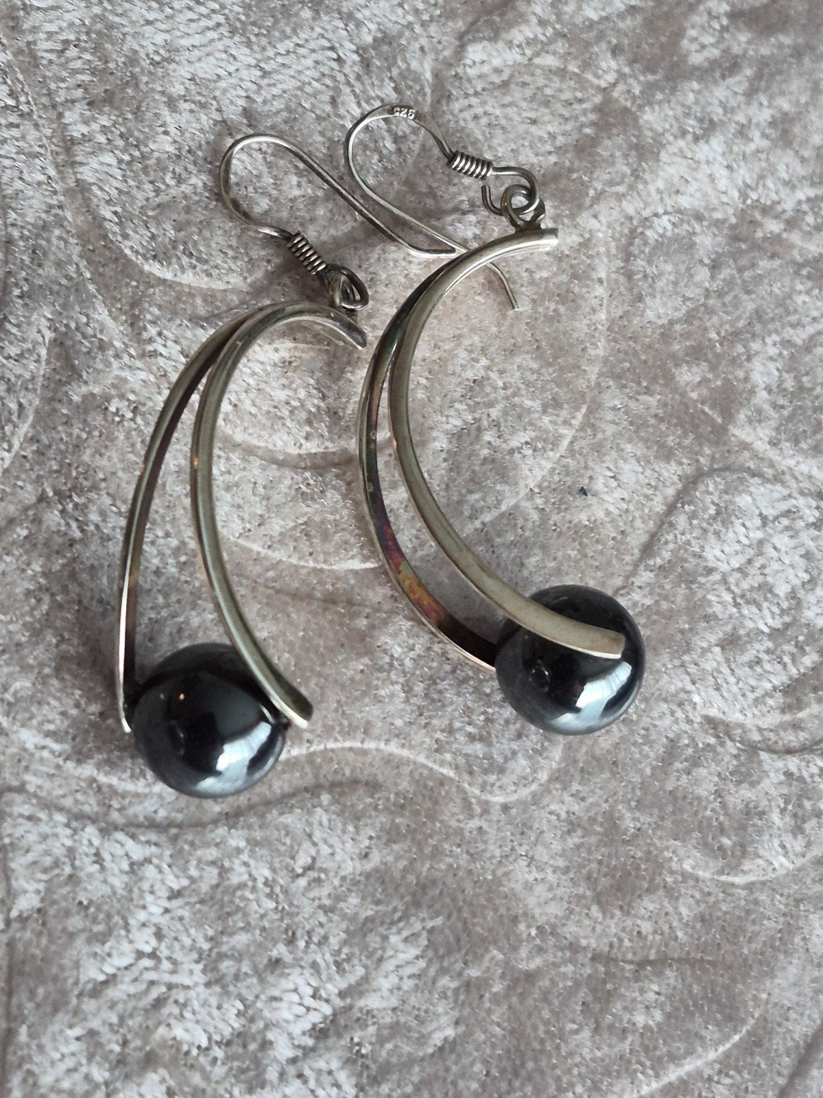 Vintage oorbellen van sterling zilver en naturelle parels, Ophalen of Verzenden, Zilver, Zilver