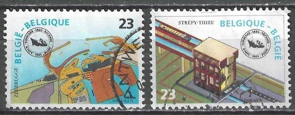 Belgie 1985 - Yvert/OBP 2177-2178 - Scheepvaartcongres (ST), Postzegels en Munten, Verzenden, Gestempeld, Gestempeld, Scheepvaart