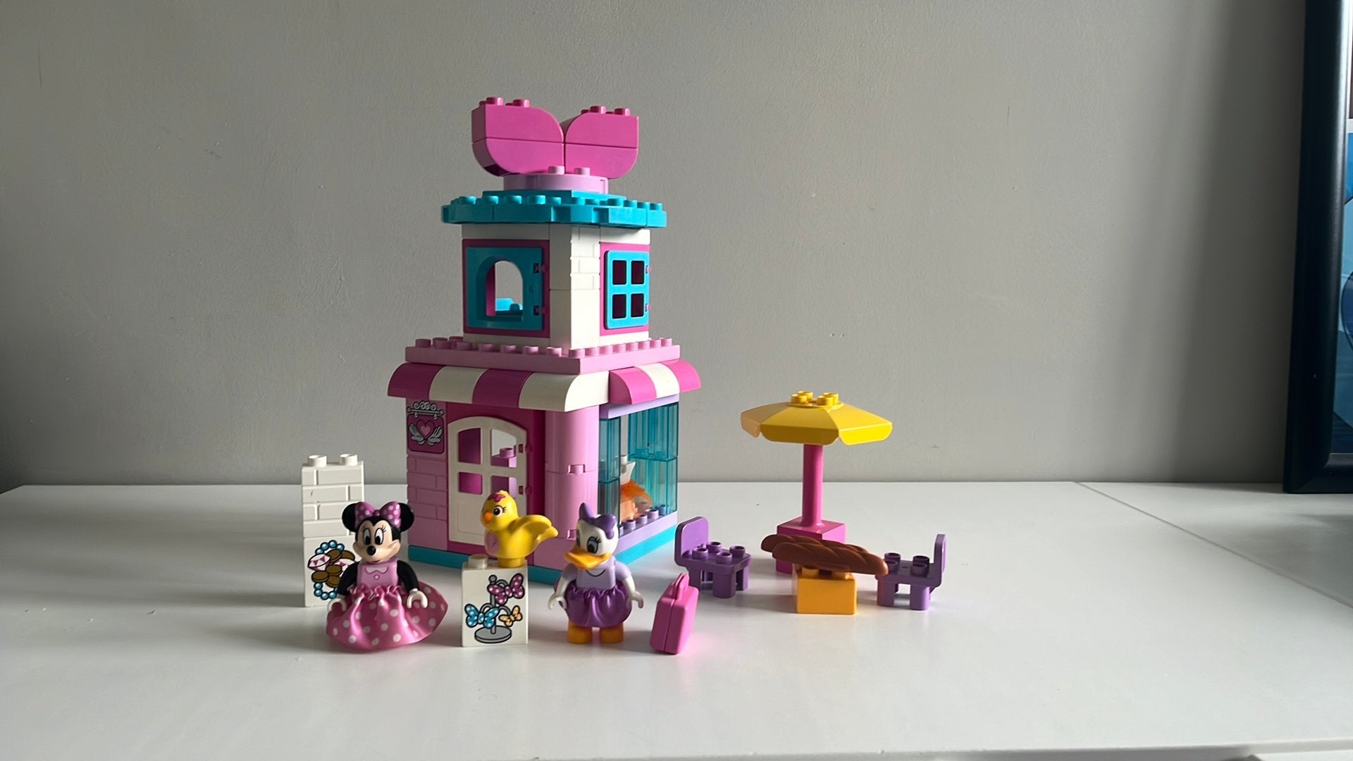 LEGO DUPLO 10844 -MINNIE MOUSE BOW-TIQUE, Ophalen of Verzenden, Zo goed als nieuw, Compleet, Complete set