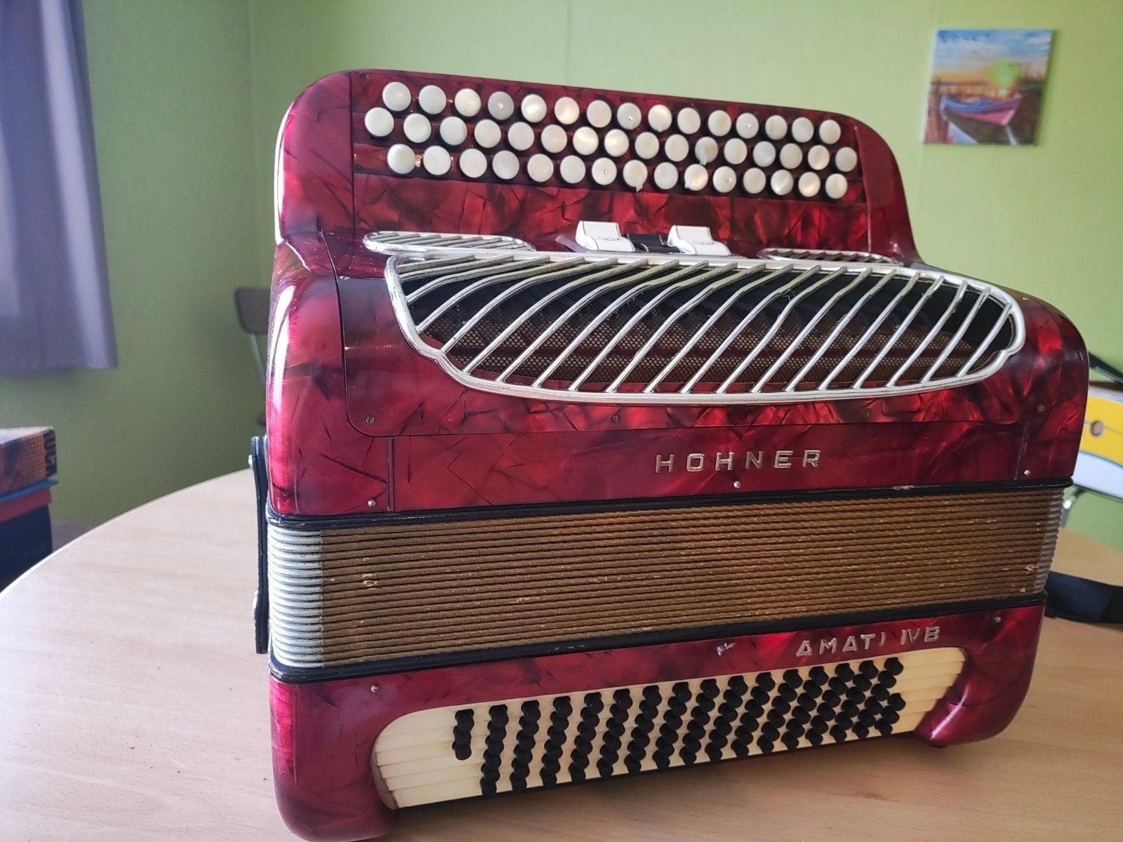 Hohner 300 euro, Ophalen, Knopaccordeon, Hohner, Met riemen