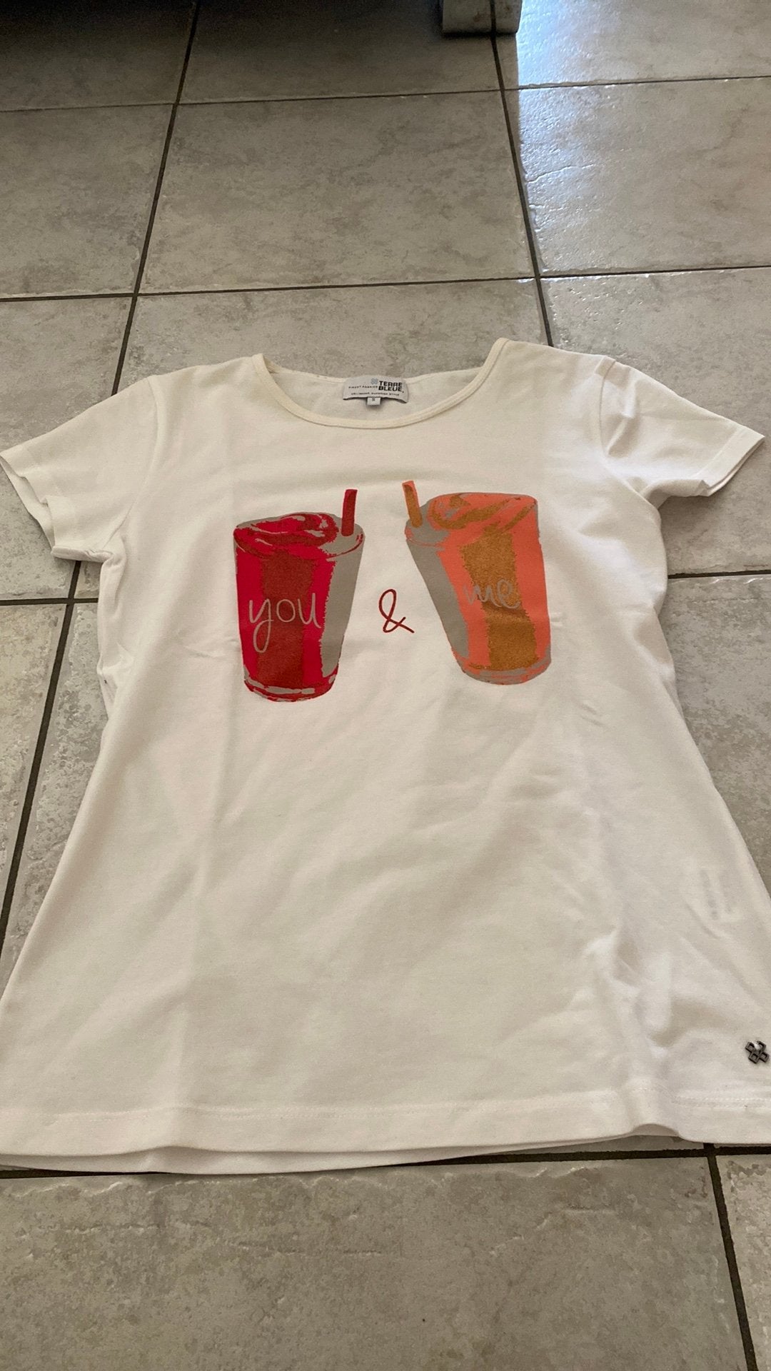 Terre bleue t-shirt, Kleding | Heren, Ophalen, Zo goed als nieuw, Maat 46 (S) of kleiner, Meerkleurig