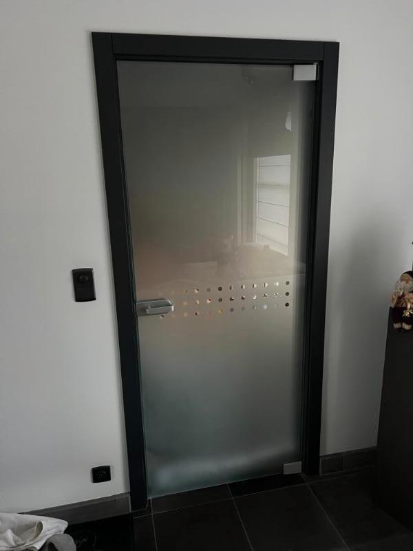 porte vitrée et porte intérieure en bois gris anthracite, Porte intérieure, Enlèvement, Verre, 200 à 215 cm