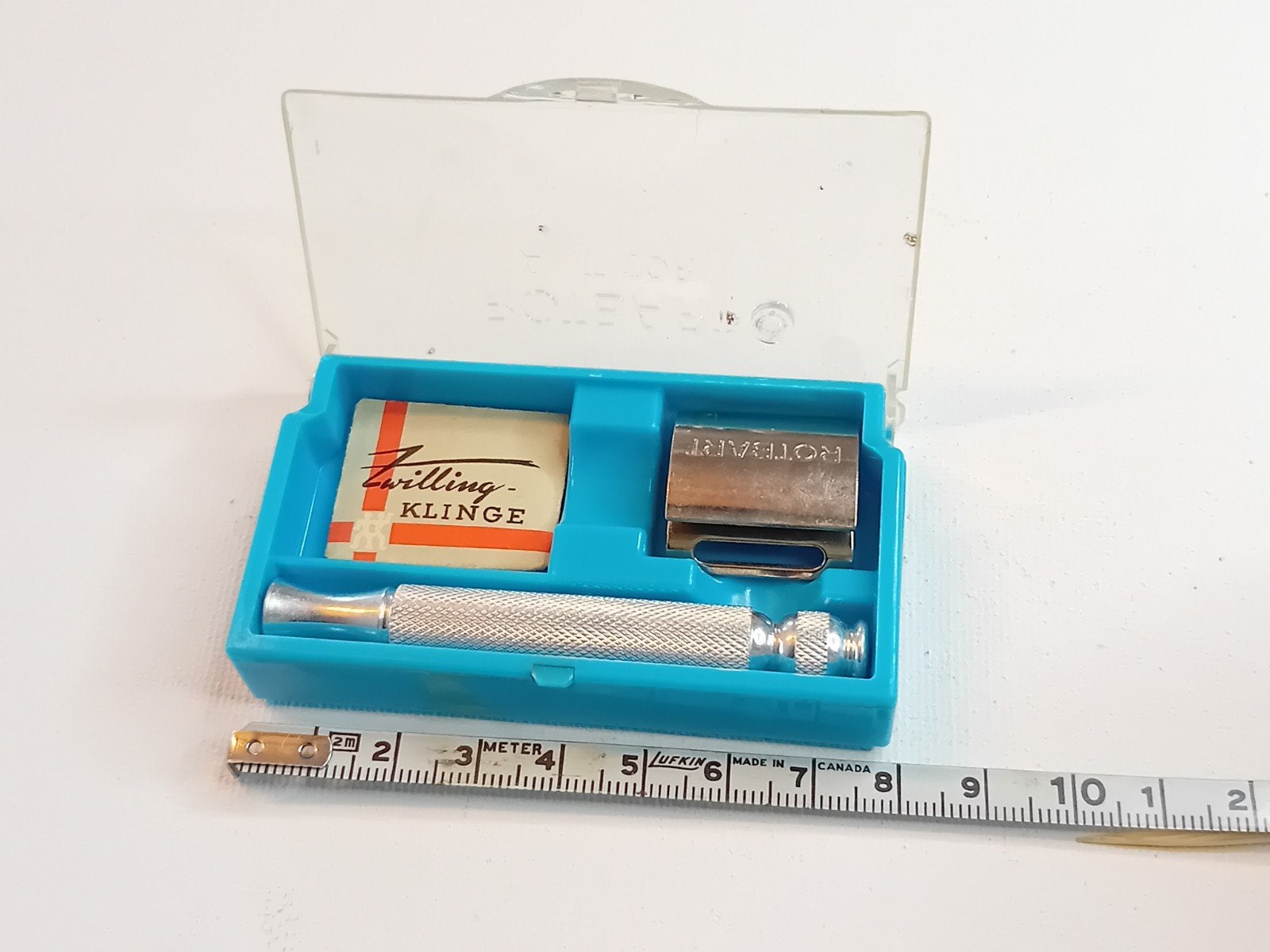 Vintage Rotbart Anticor scheermes met doos en mesjes (5 jaar, Verzamelen, Ophalen of Verzenden