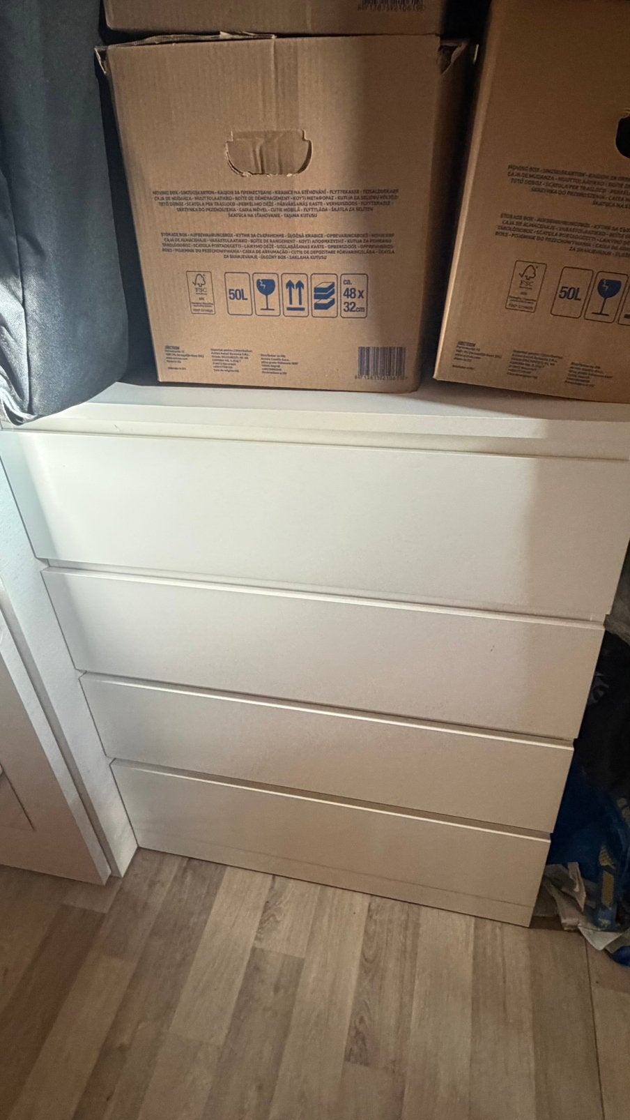 Commode blanche 4 tiroirs Ikea – VENDU., Bricolage & Construction, Enlèvement, Comme neuf