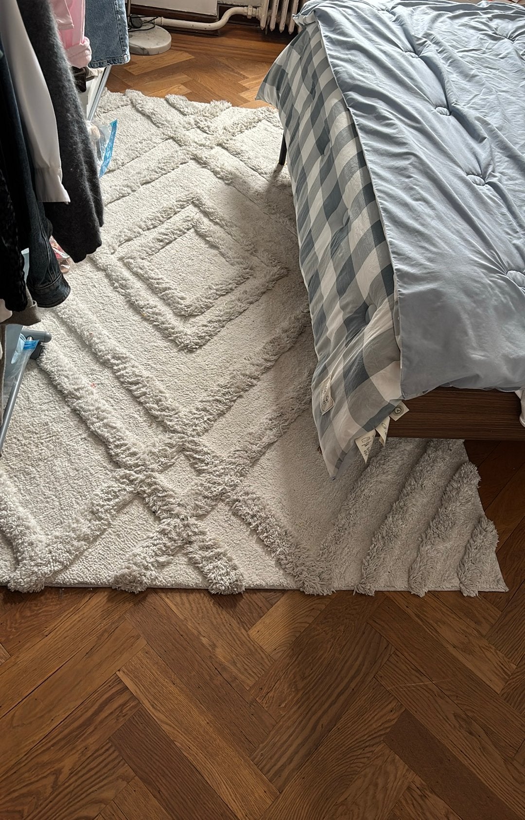 Wit tapijt 230cmx160cm, Ophalen, Gebruikt, Wit, 200 cm of meer