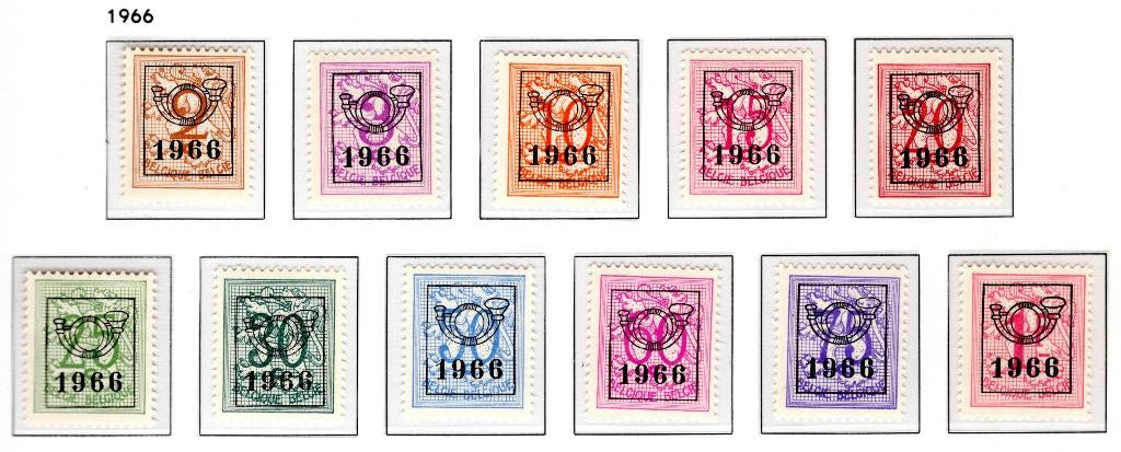 PRE769/779 MNH** 1966 - Cijfer op heraldieke leeuw  REEKS 59, Postzegels en Munten, Postzegels | Europa | België, Ophalen of Verzenden