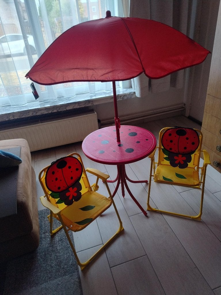 tuinset kind met parasol en 2 stoelen, Enlèvement, Comme neuf, Table(s) et Chaise(s)