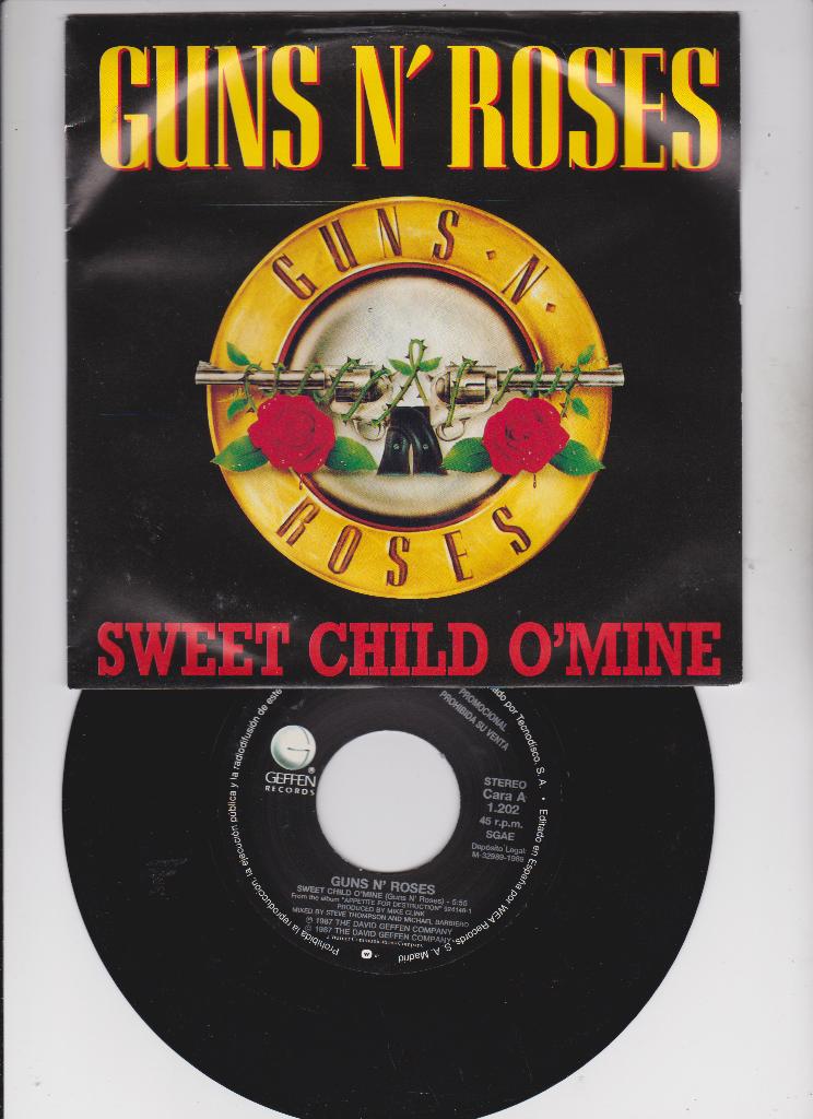 Guns N' Roses – Sweet Child O' Mine  PROMO  Spanje  1989, Beschermende buitenhoes, Ophalen of Verzenden, Zo goed als nieuw, Rock en Metal