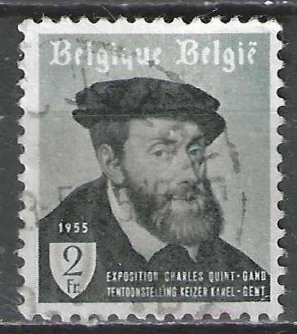 Belgique 1955 - Yvert/OBP 965 - Empereur Charles de Gan (ST), Timbres & Monnaies, Envoi, Affranchi, Oblitéré, Art