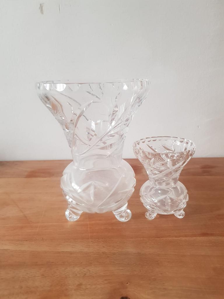 Beaux vases anciens en cristal, Enlèvement ou Envoi